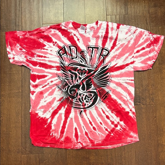 A Day to Remember Red and White Tie-Dye 100% Cotton Band T-Shirt, Size XL, NWOT - Picture 1 of 9